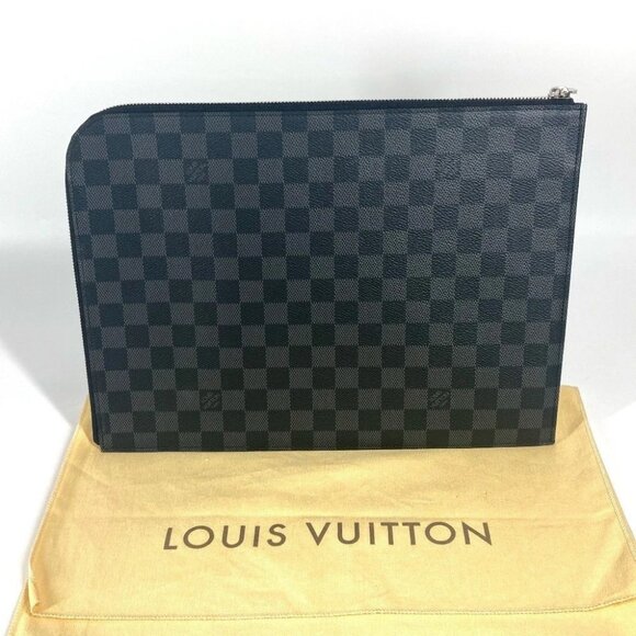 LOUIS VUITTON N64437 Damier Graphite Pochette Jules GM Clutch bag Black - Picture 1 of 14